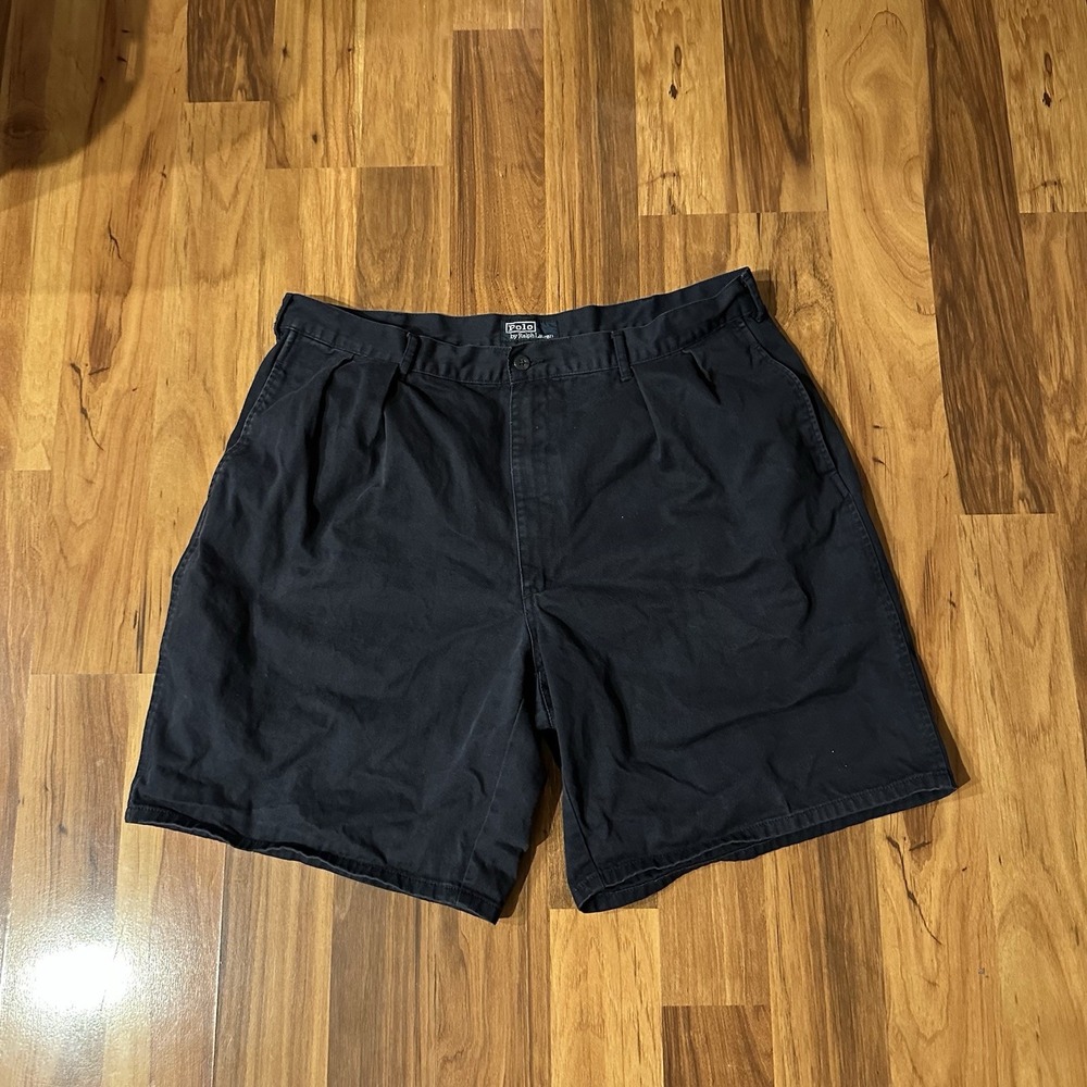 VINTAGE Ralph Lauren Shorts Mens 40 Navy Blue Pleated Safari Hiking EUC